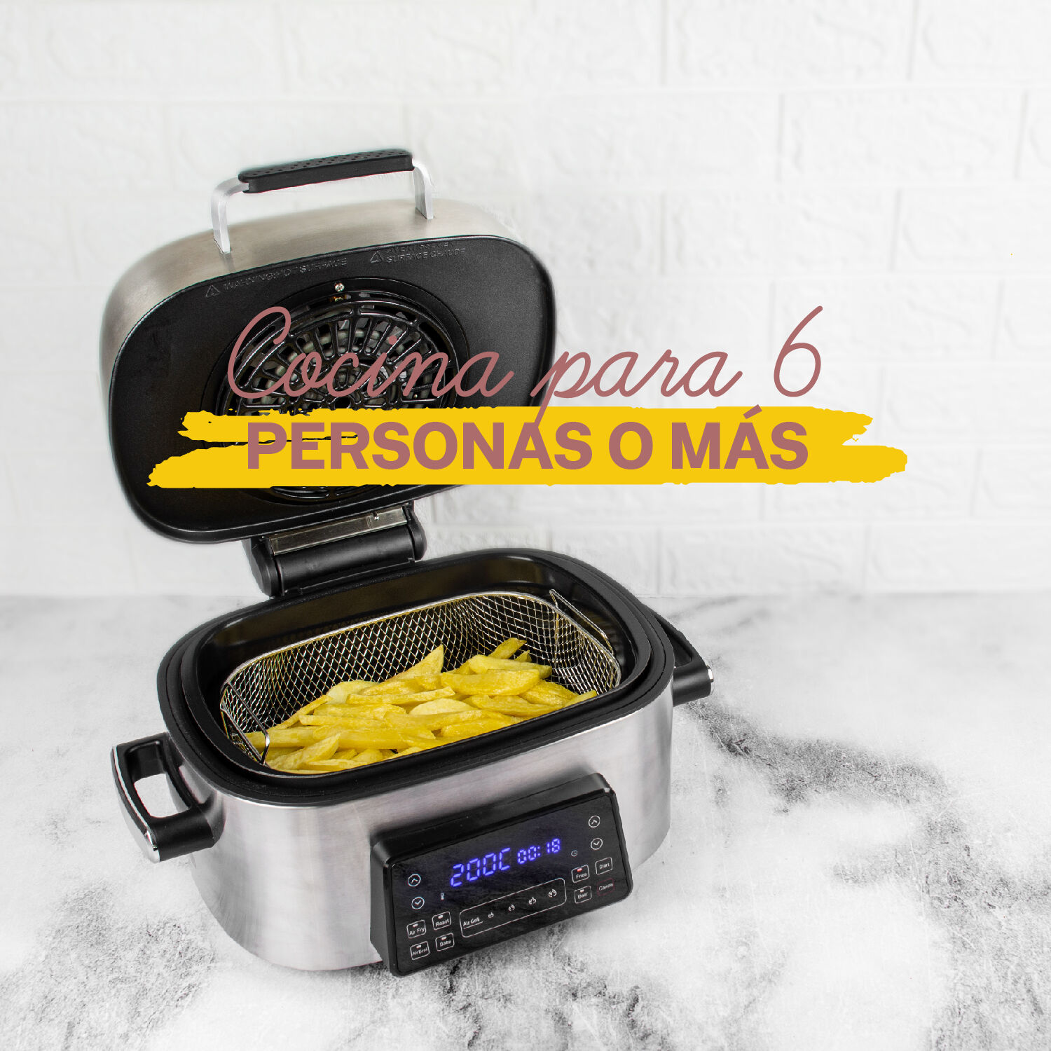 Freidora De Aire Parrilla Air Fryer Grill 6 L Easyways image number 4.0