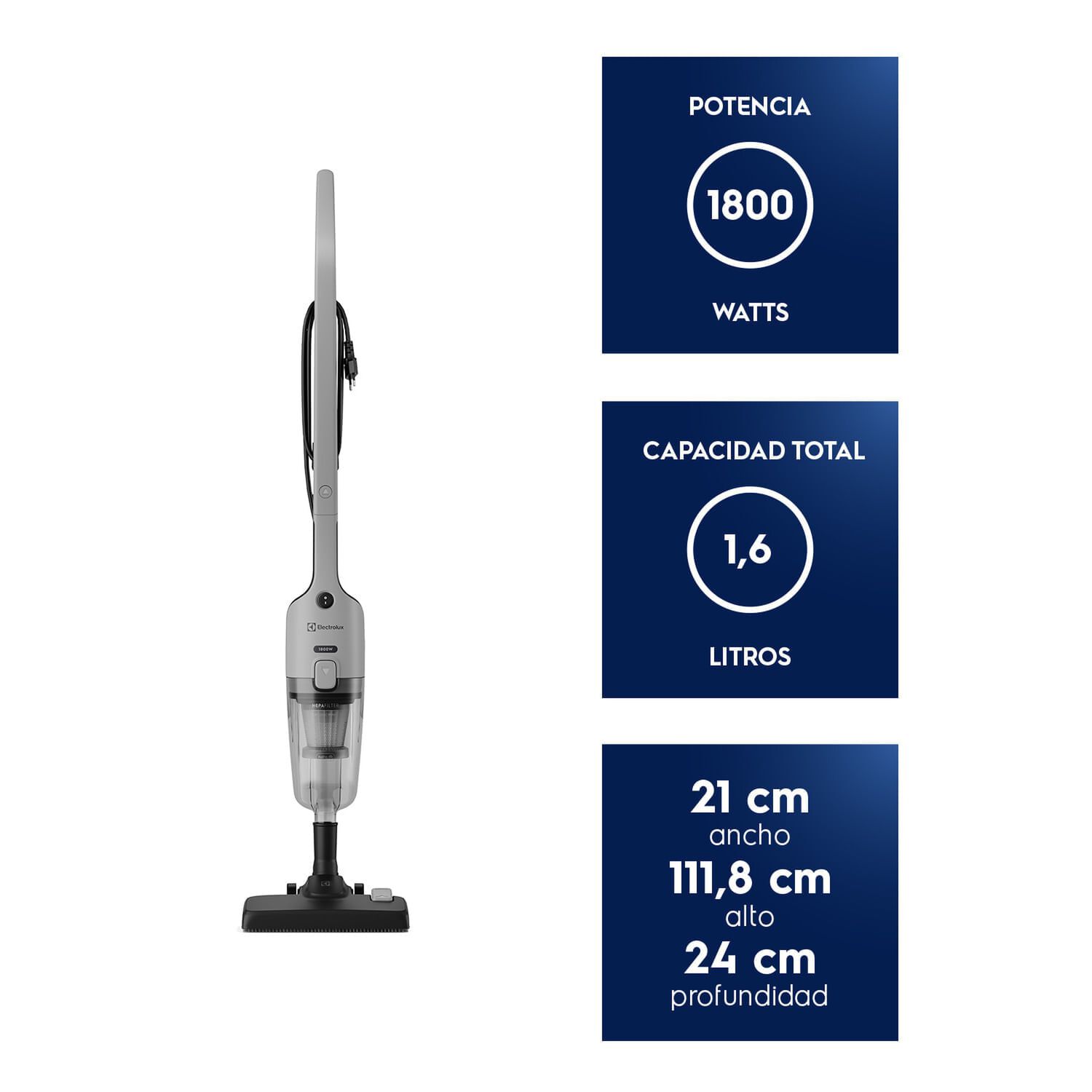 Aspiradora Vertical Con Cable Electrolux 1800w 2 En 1 Con Filtro Hepa Stk26 image number 1.0