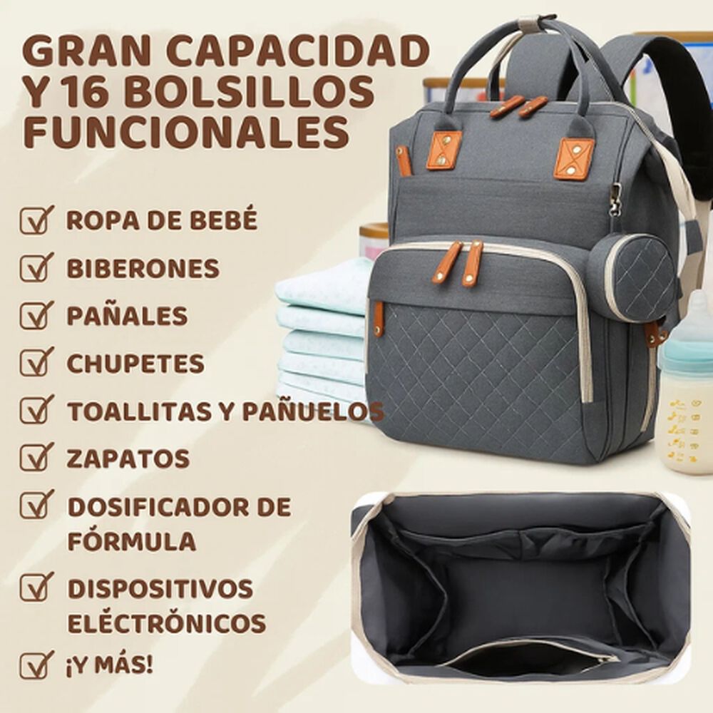 Mochila Pañalera Bolso Maternal Mudador Infantil Para Bebe image number 4.0