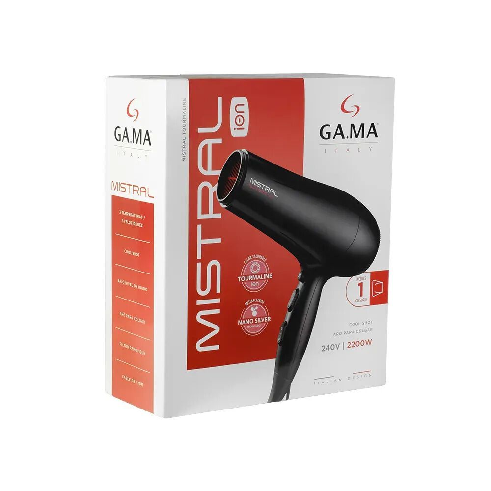 Secador De Pelo Mistral Tourmaline Ion Nano Silver Gama 2200w Negro image number 4.0