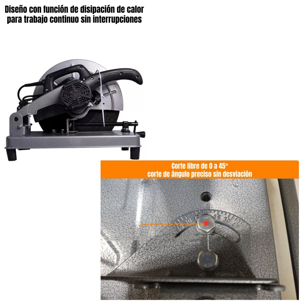 Tronzadora Industrial 14″ 2200w 3800rpm Con Disco G02 Gris image number 5.0