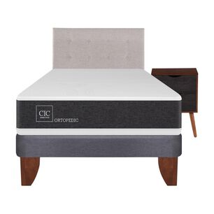 Cama Europea Cic Ortopedic / 1.5 Plazas / Base Normal + Set De Maderas