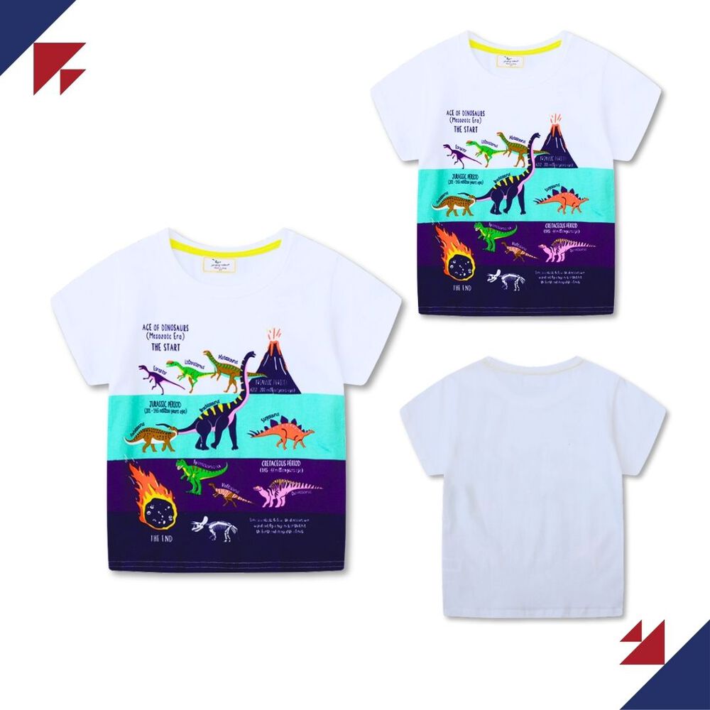 Polera Niño Algodón Manga Corta Jump Kids Mundo De Dinosaurios 2 A 7 Años image number 4.0