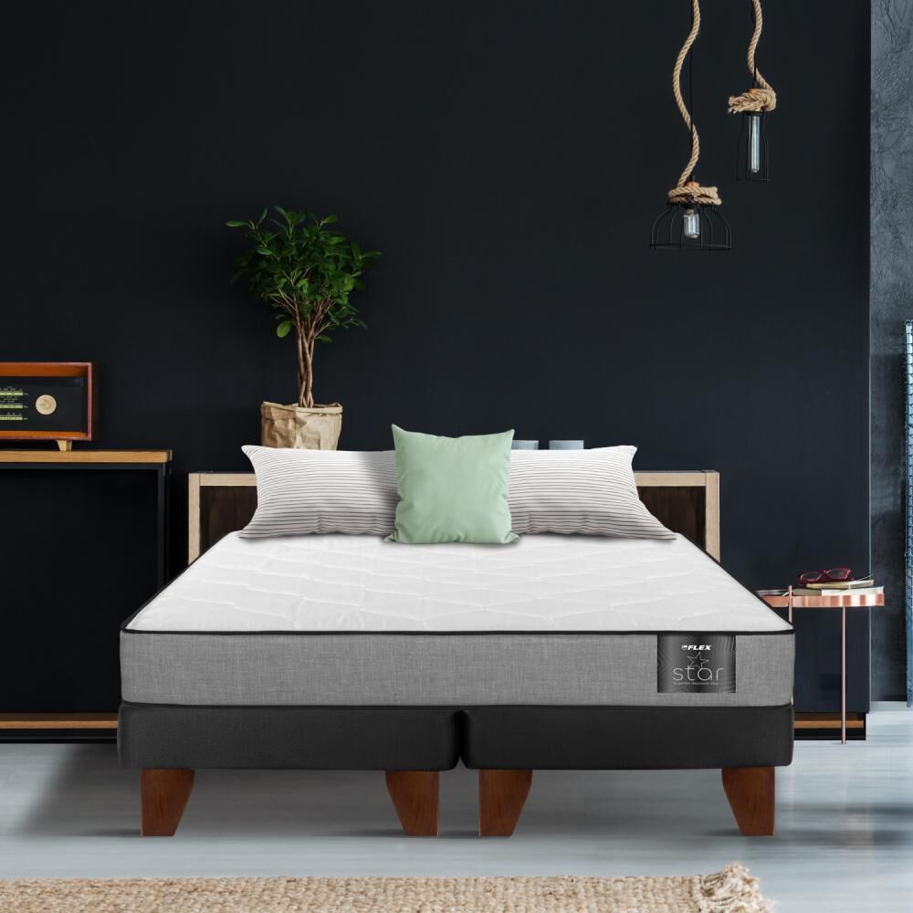 Cama Europea Flex Star / 2 Plazas / Base Dividida + Respaldo image number 4.0