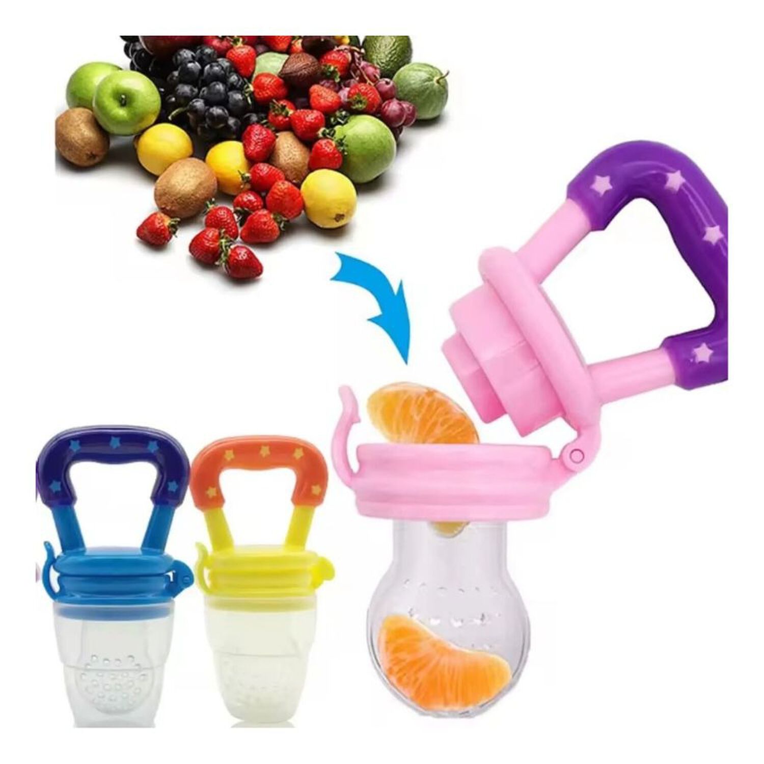 Chupon Para Fruta Alimentador Bebe Silicona Pack 4 image number 4.0