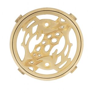 Rejilla Pileta Redonda 110mm Bronce Acero Inoxidable Poli