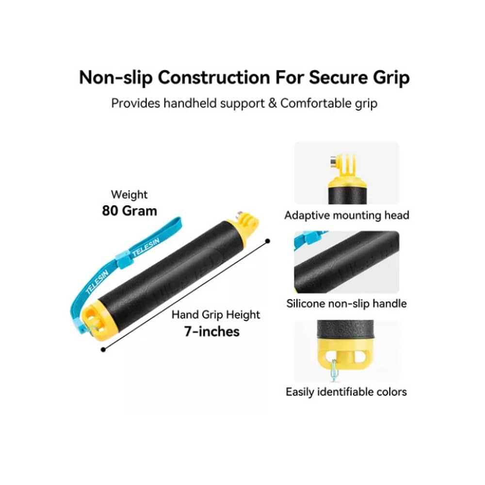 Bast&oacute;n Soporte Flotador Para Gopro 12 11 10 9 Max Telesin image number 5.0