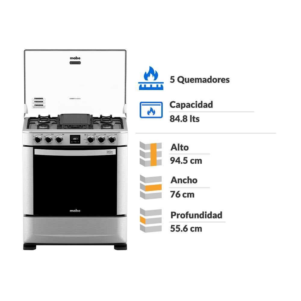 Cocina A Gas Mabe ANDES7670FX1 / 5 Quemadores image number 1.0