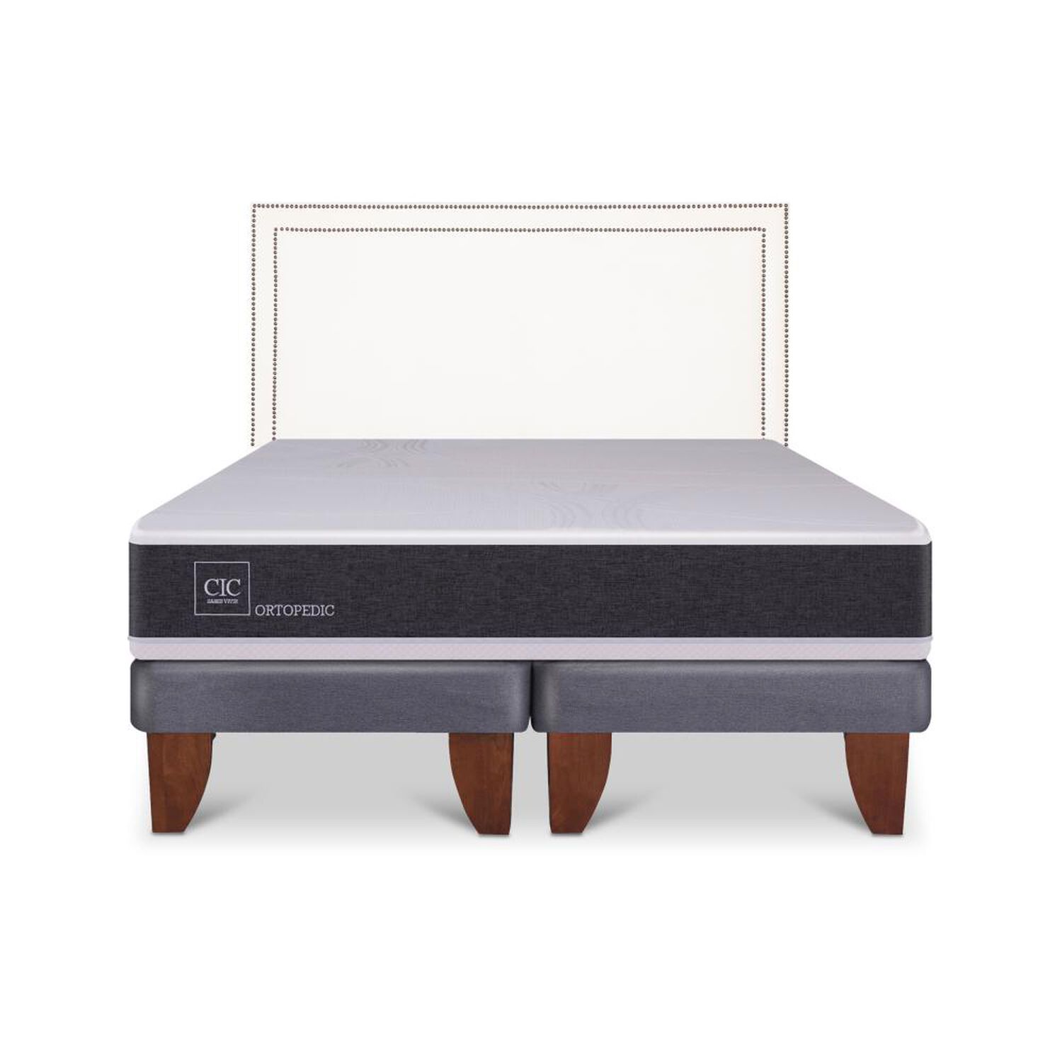 Cama Europea Cic New Ortopedic / 2 Plazas / Base Dividida + Respaldo image number 0.0