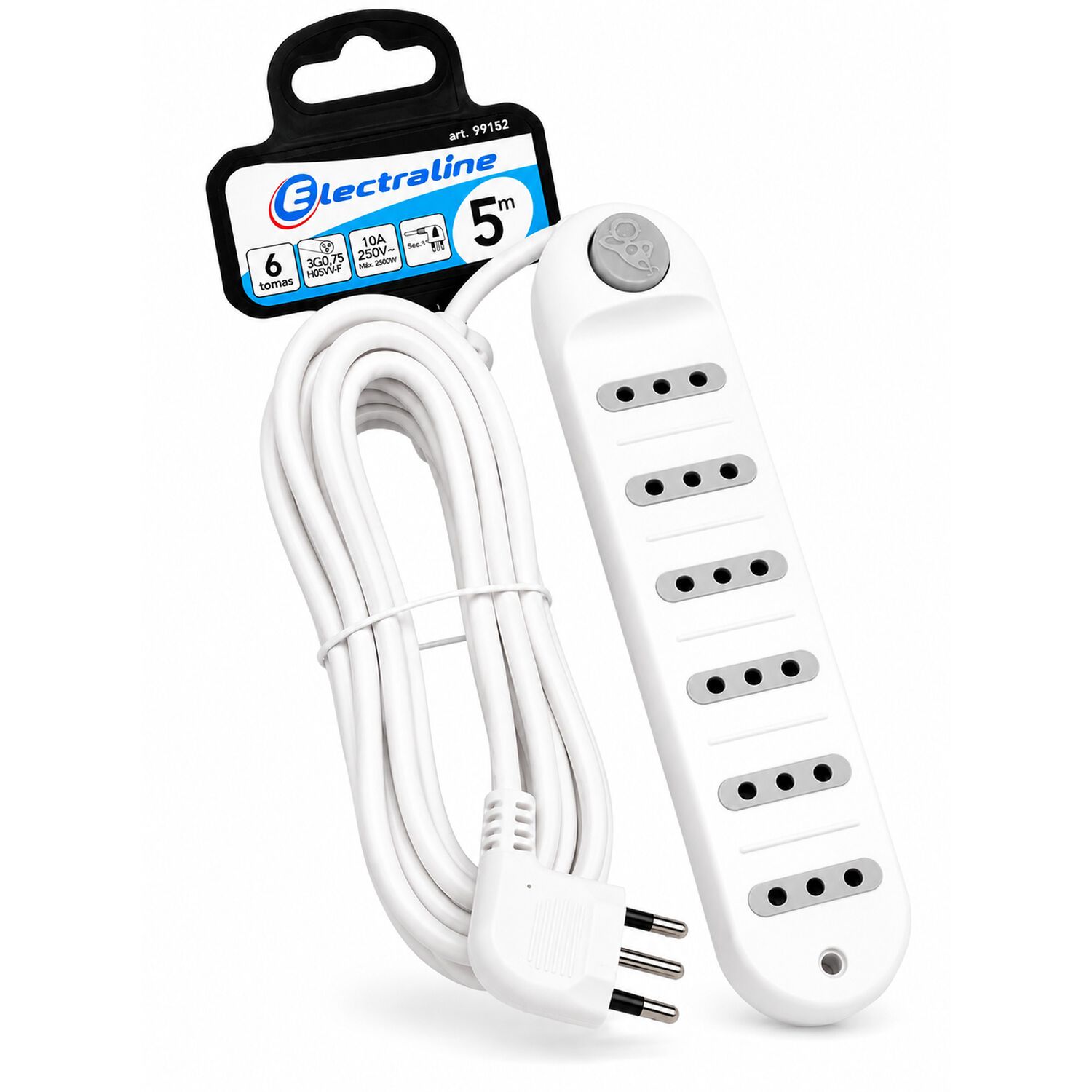 Zapatilla Alargador Electraline 6 Tomas Switch 5 Metros image number 0.0