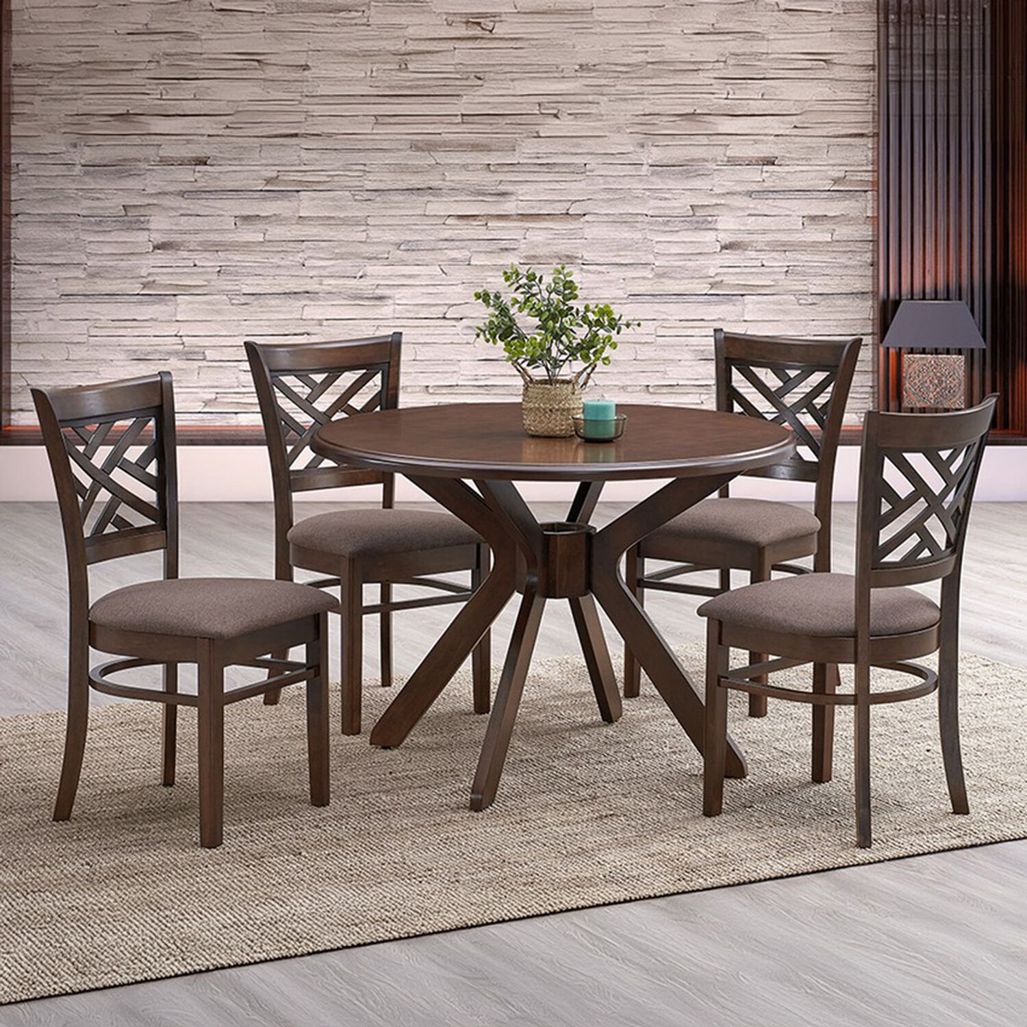 Juego De Comedor Estelle Chocolate 106 Cm 4 Sillas Caf&eacute; image number 1.0