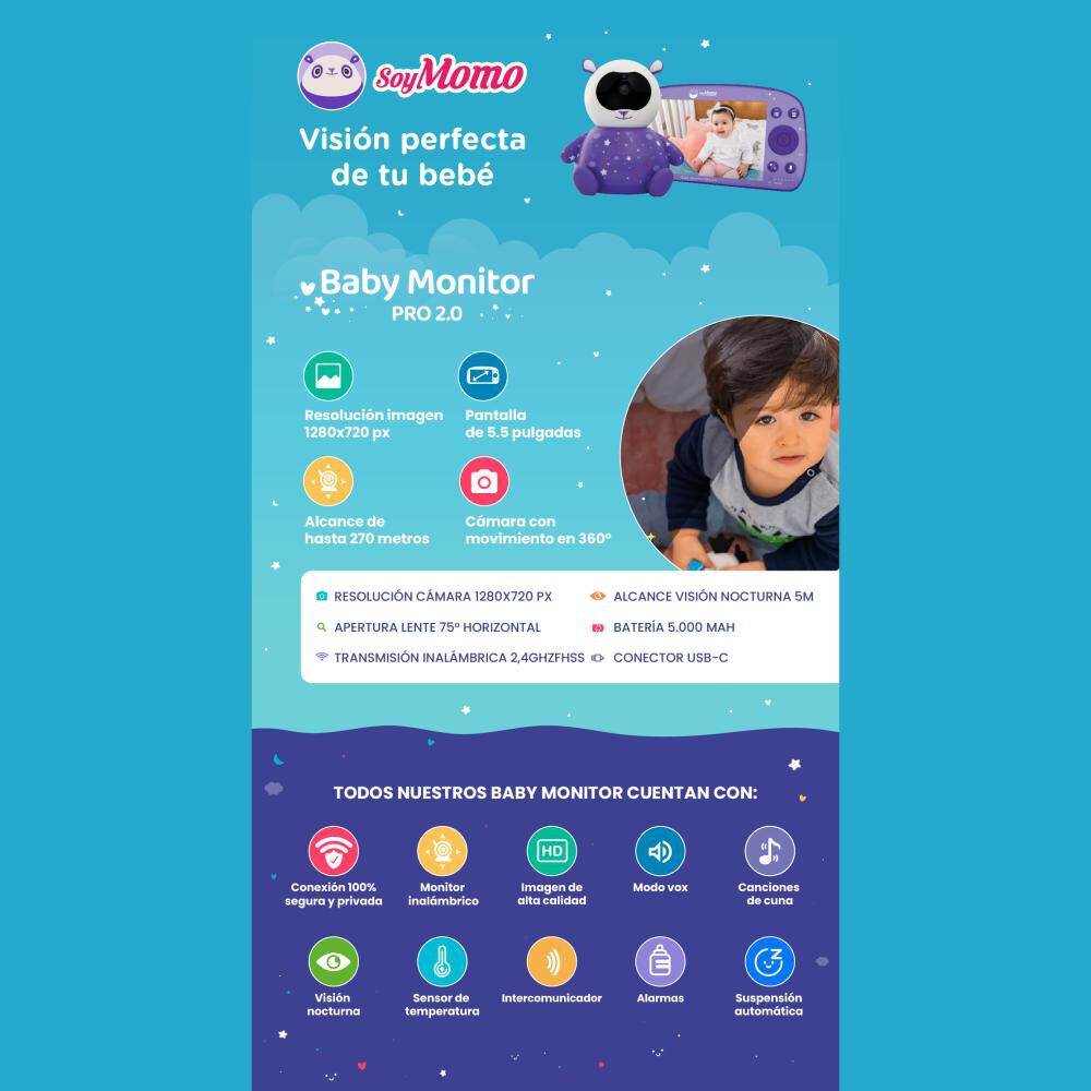 Monitor De Beb&eacute; Soymomo Pro 2.0 image number 5.0