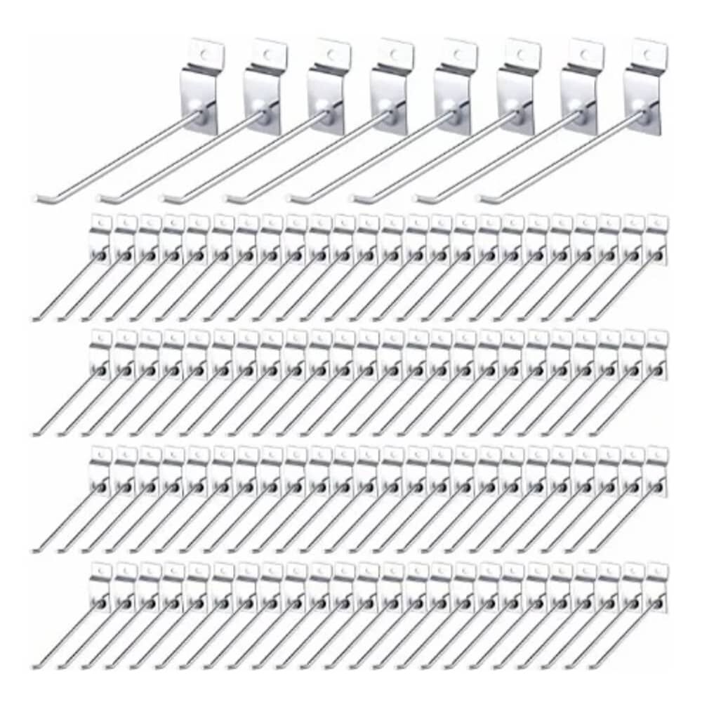 Pack 100 Ganchos Gancheras Panel Ranurado 15 Cm Exhibidor image number 0.0