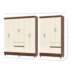 Combo Closet Vekkahome Ideal 6 Puertas + 4 Puertas 271156+271184