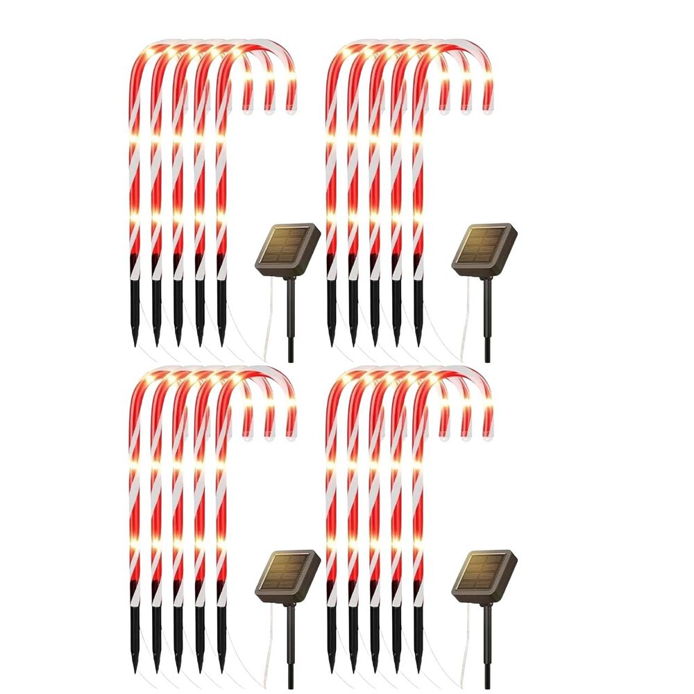 Set 20 Luces Navidad Bastones Led Estaca Solar Decorativas image number 0.0