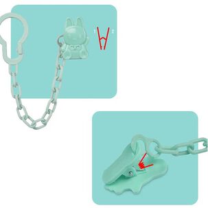 Porta Chupete Clip Plastico Cadena Afirmador Colgante
