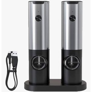 Set Molinillo Sal Y Pimienta El&eacute;ctrico Con Base Usb C