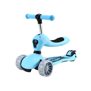 Scooter Monopat&iacute;n 3 En 1 Con Asiento Y Ruedas Azul