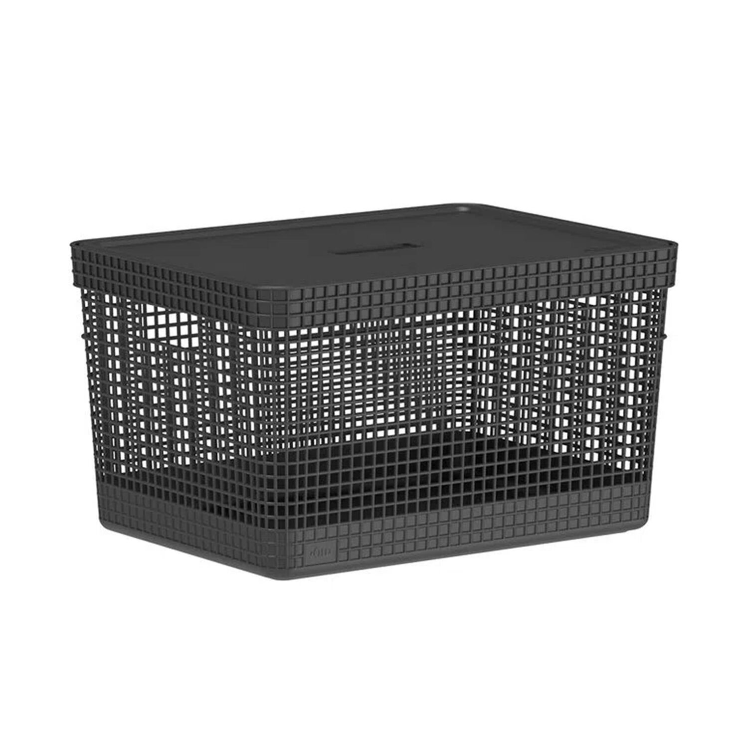 Cesta Organizadora Grid Con Tapa 20 L Negro image number 2.0