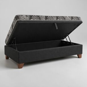 Cama Baul 1 Plaza L190 Cm + Colchon Modelo Ideal / Con Patas De 11 Cm (negro)