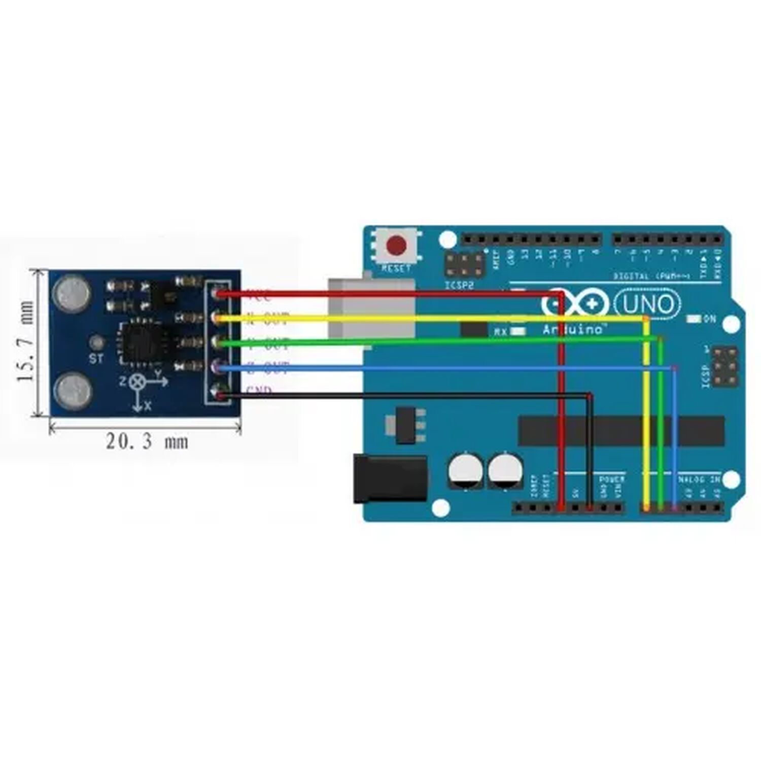 M&oacute;dulo Aceler&oacute;metro Adxl335 Compatible Con Arduino image number 2.0