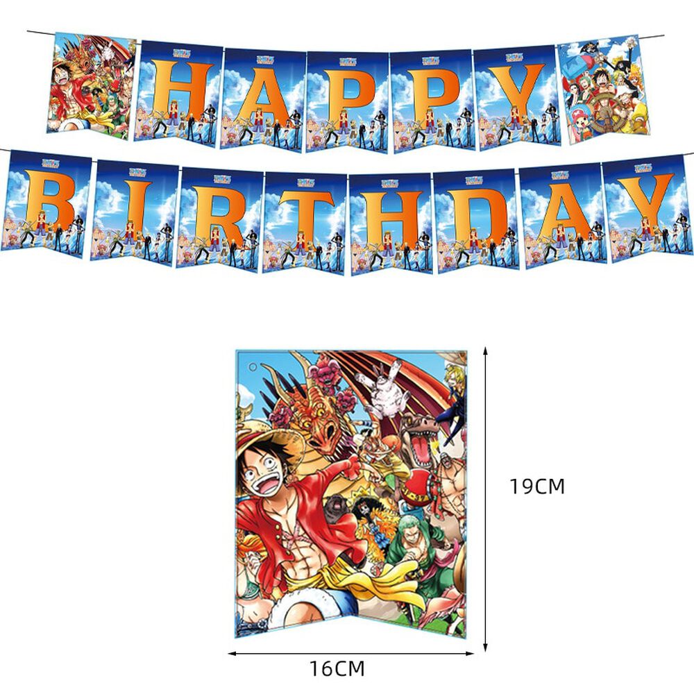 Pack Cumpleaños One Piece Globos Toppers Cinta Y Mas image number 2.0
