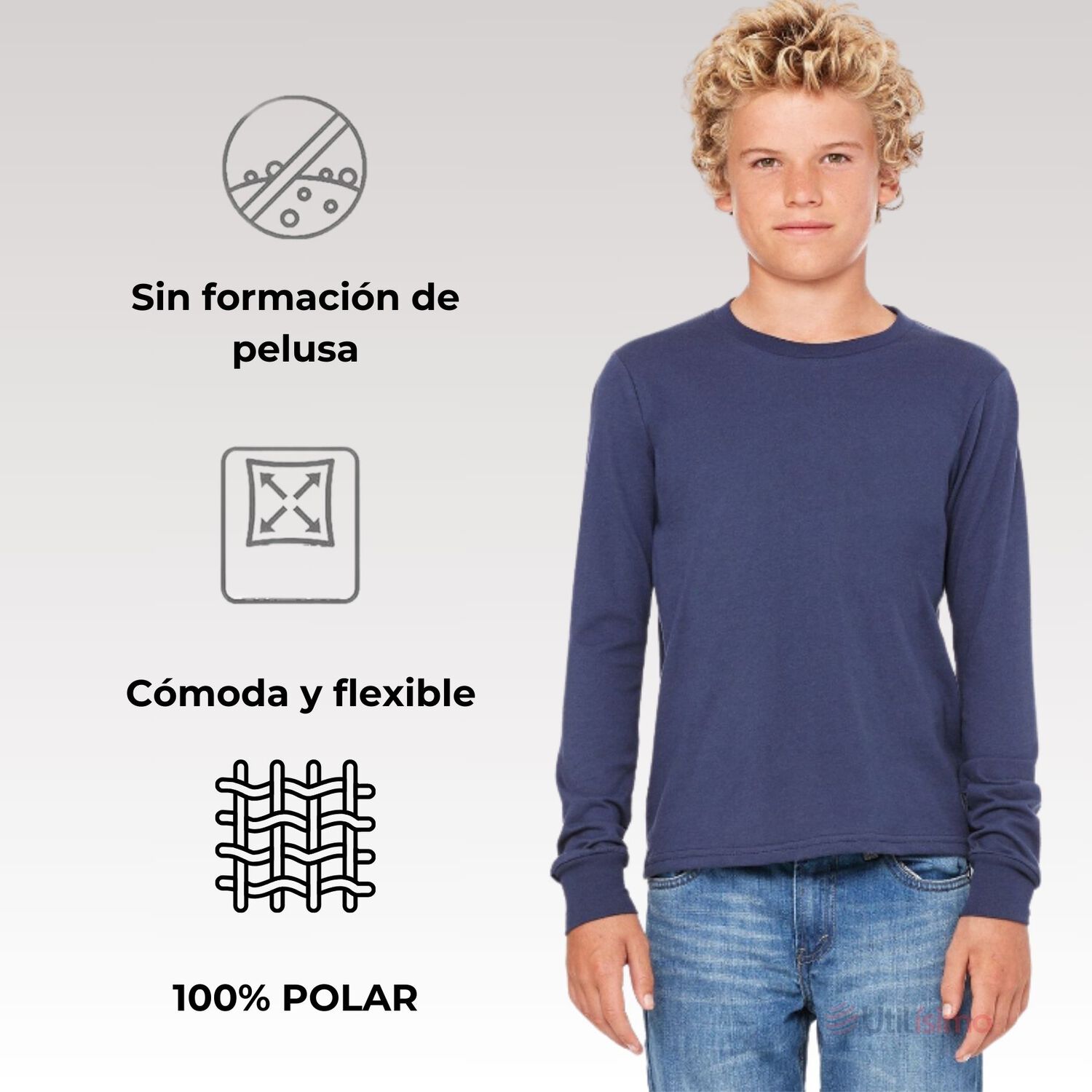 Pack 3 Camisetas Polera Polar Manga Larga Ni&ntilde;o Primera Capa Surtidos image number 3.0