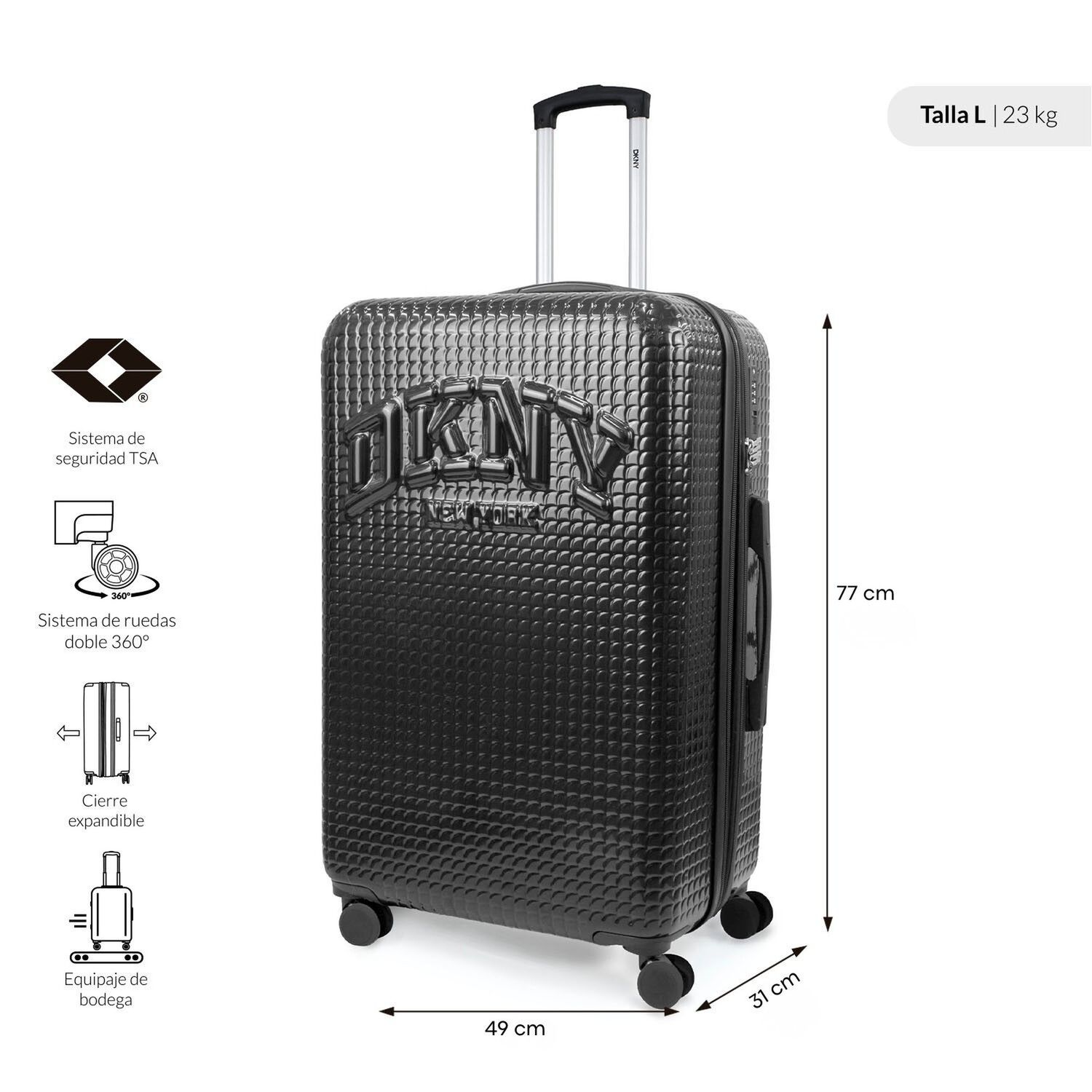 Maleta Grande Donna Karan Hot Town 23k Negra Dkny image number 1.0