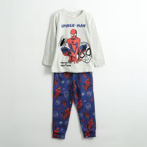 Pijama Manga Larga Ni&ntilde;o Spiderman Print Gris Marvel