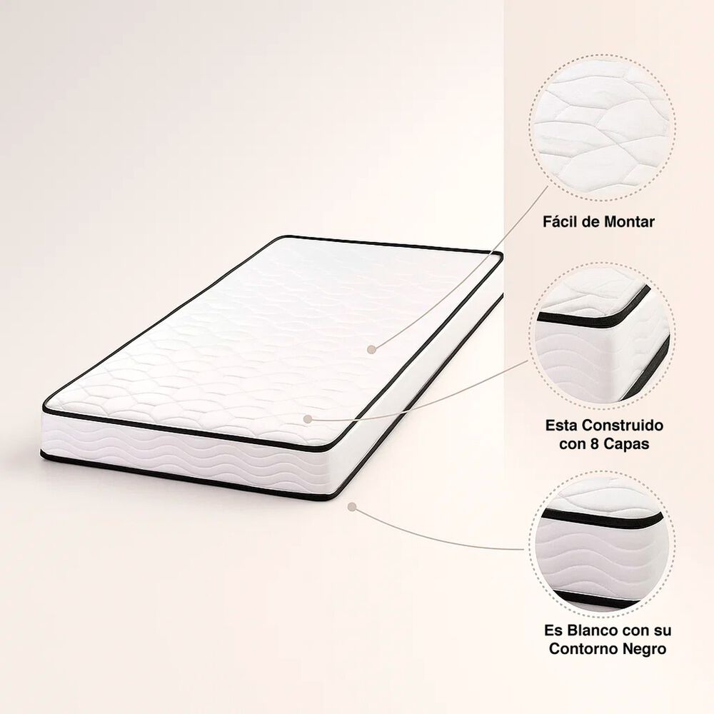 Colch&oacute;n Klik Home Primera Capa Foam Y Resortes Pocket Spring 1.5 Plaza image number 4.0