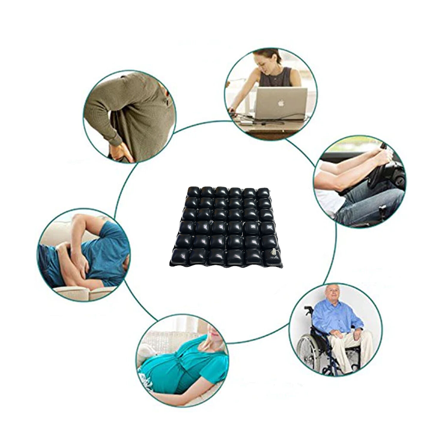 Cojin Antiescaras Flotacion Seca Celdas De Aire Con Funda image number 3.0