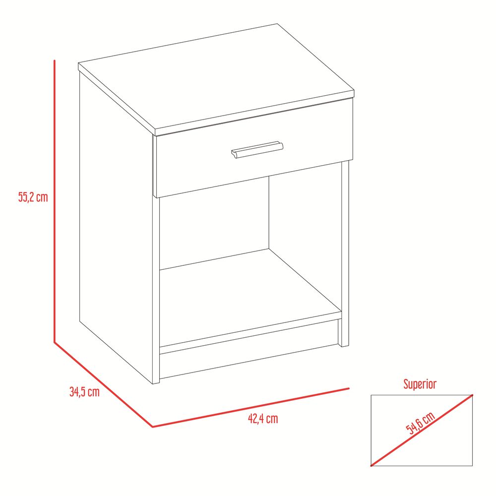 Velador 1 Cajon Fm-017b - Blanco image number 6.0