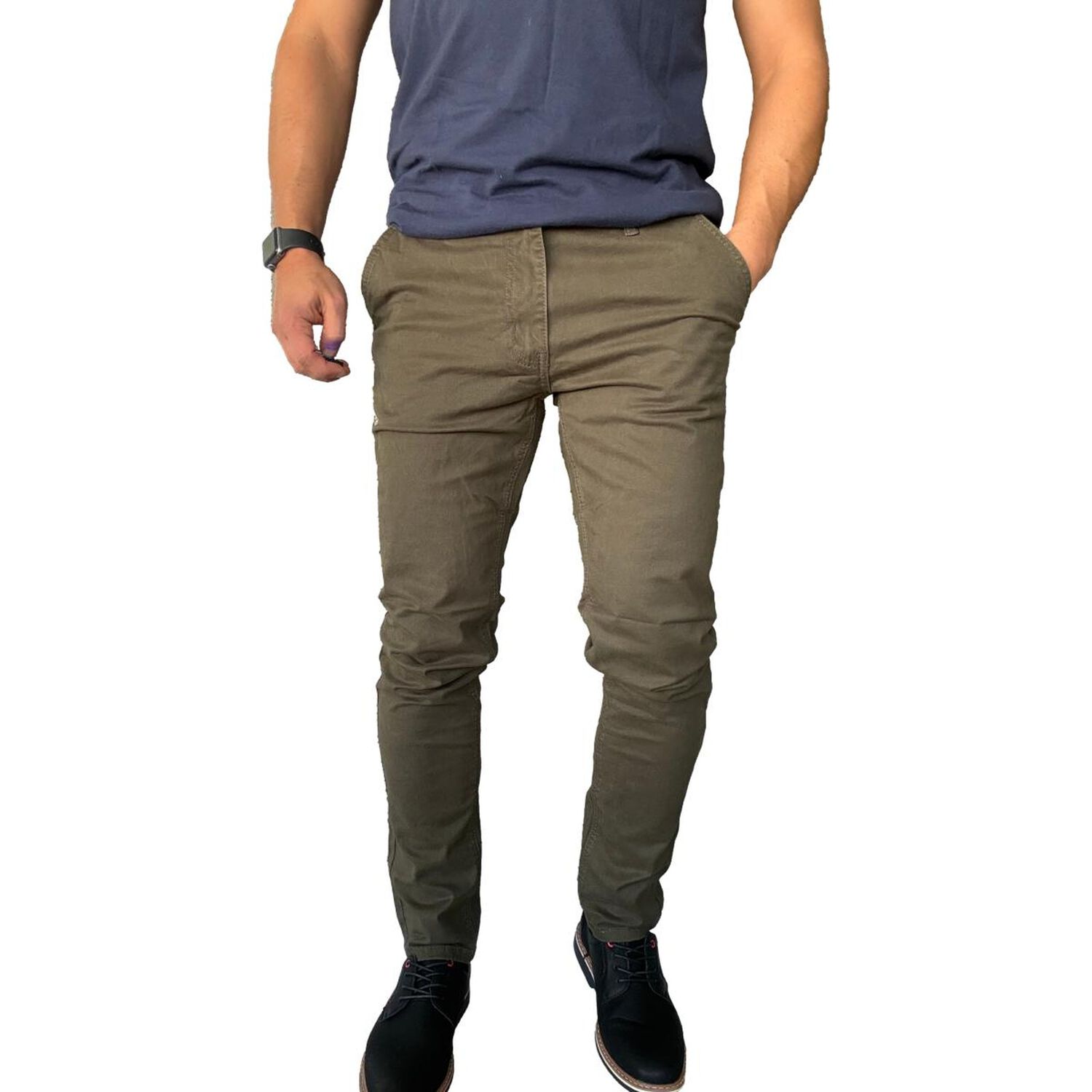 Pantal&oacute;n Elasticado Slim Fit Gabardina Hombre image number 2.0