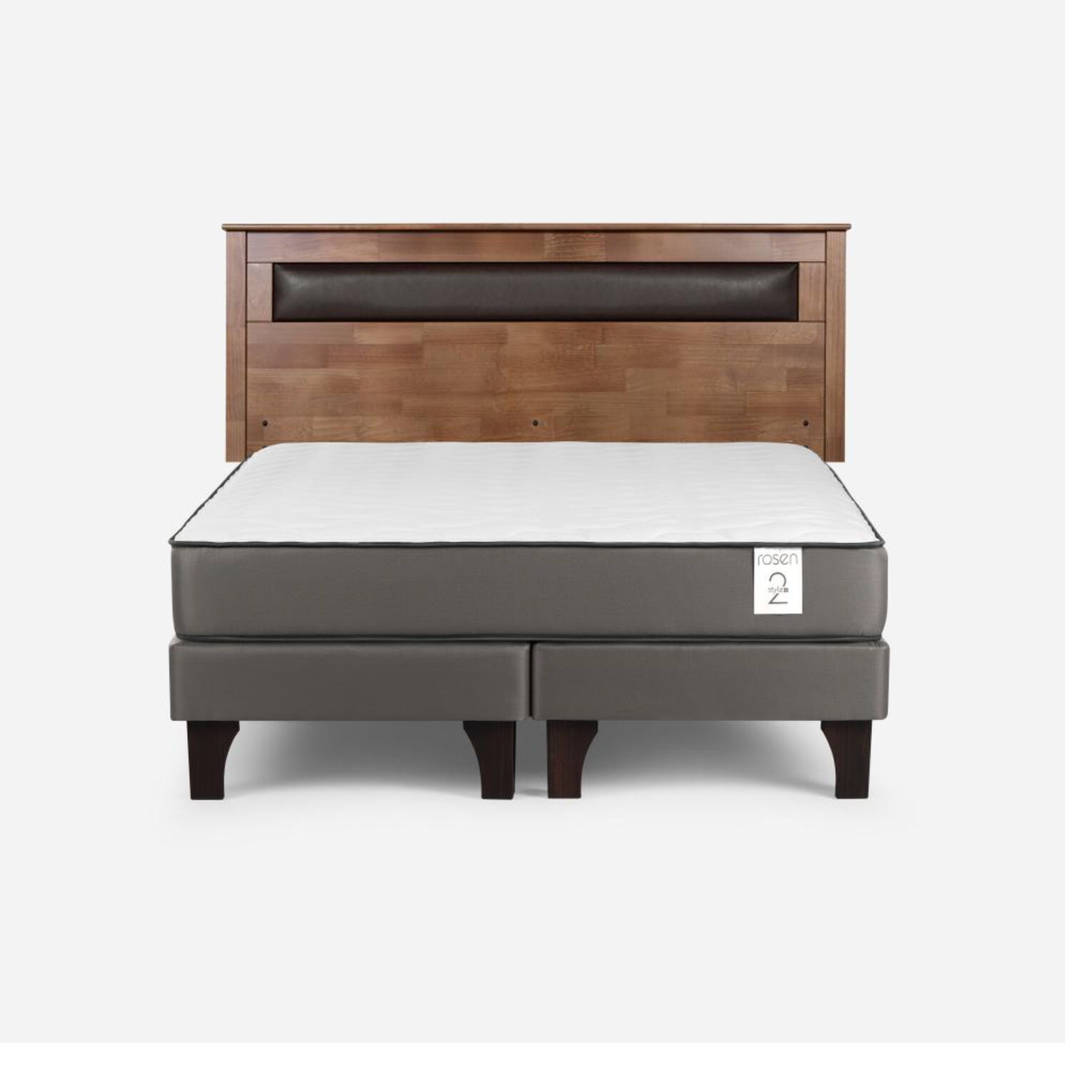 Cama Europea Rosen New Style 2 Plus / 2 Plazas / Base Dividida + Respaldo image number 0.0