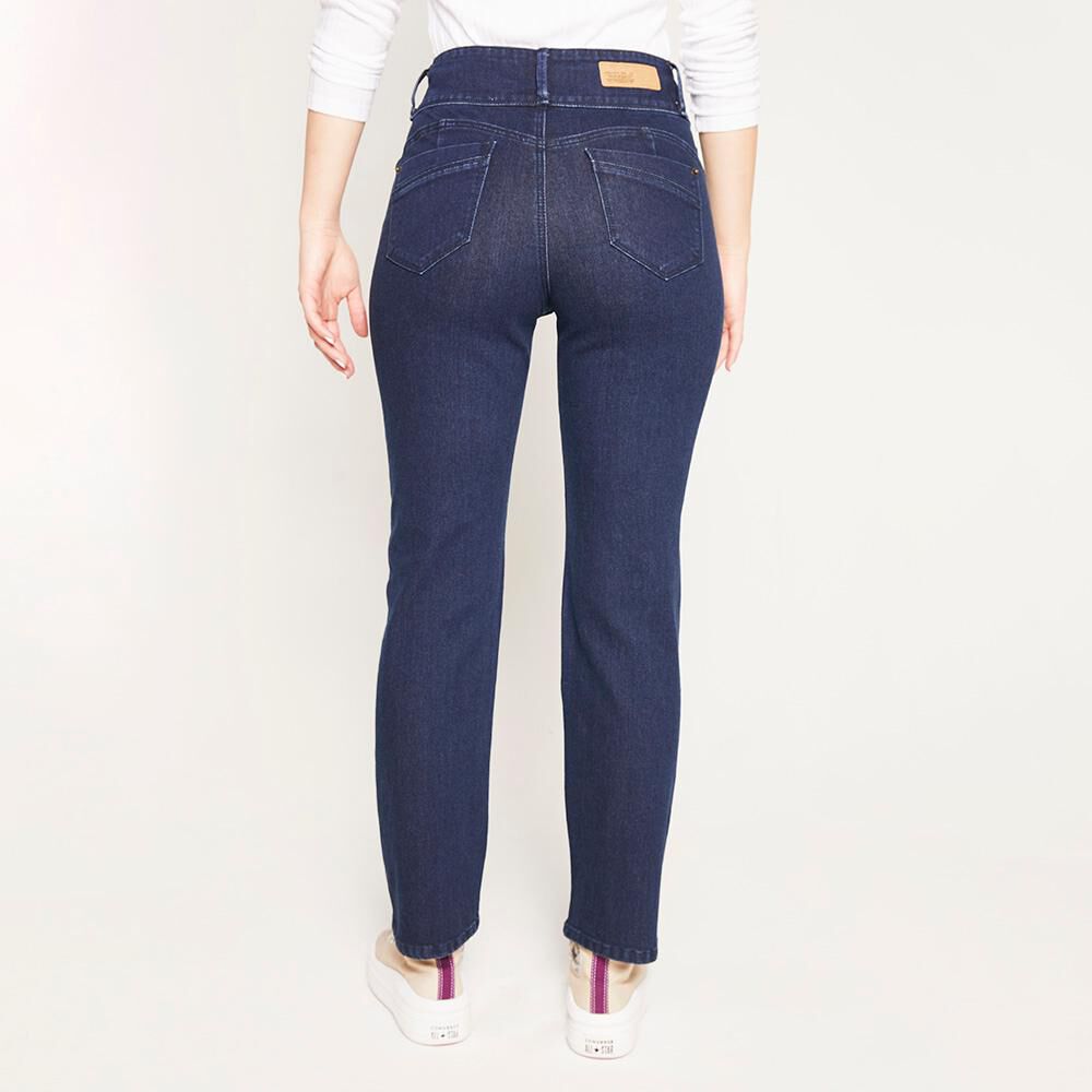 Jeans Pretina Ancha Botones Tiro Alto Sculpture Mujer Freedom image number 2.0