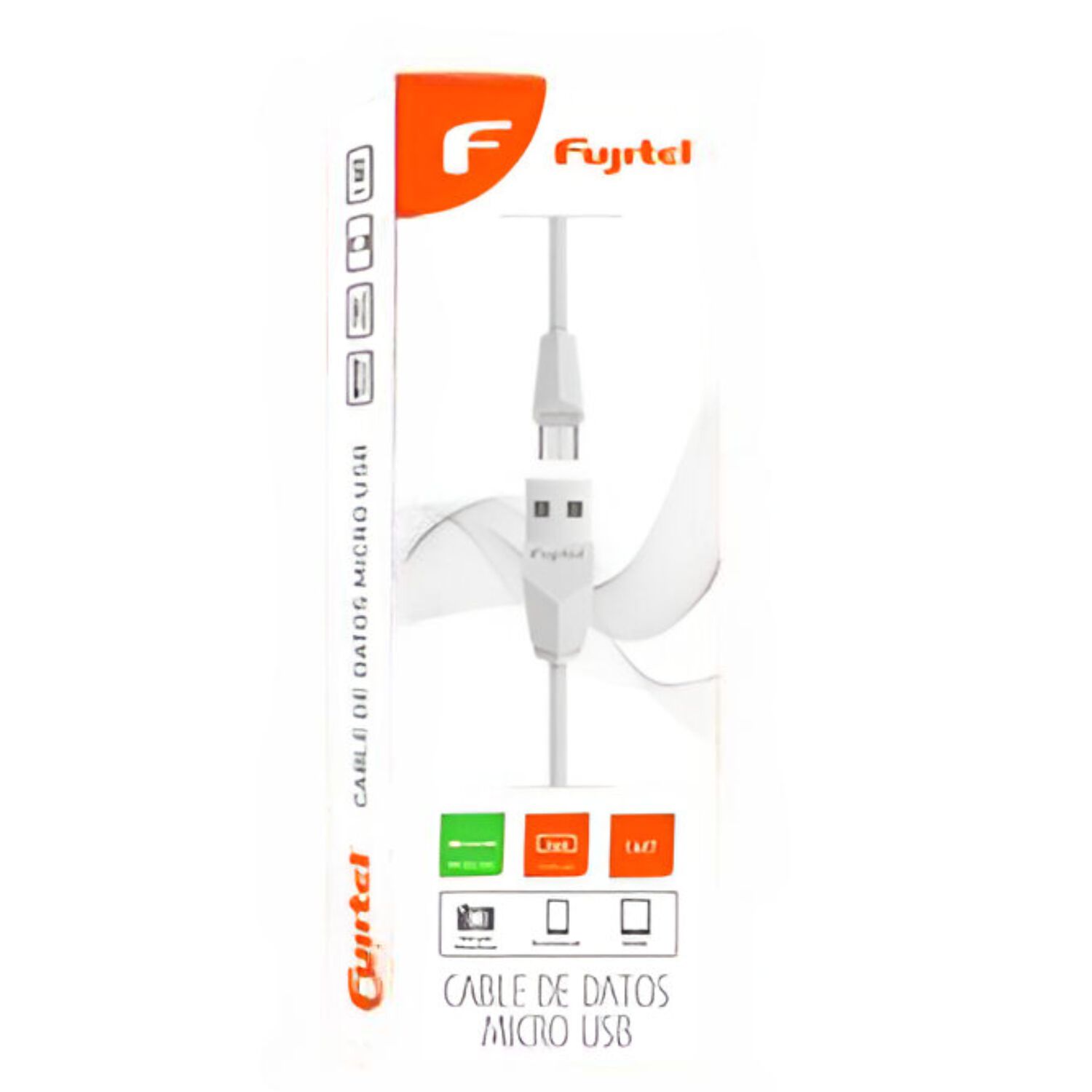 Cable De Datos Fujitel Micro Usb 1mt Blanco Usbmicro01b image number 2.0