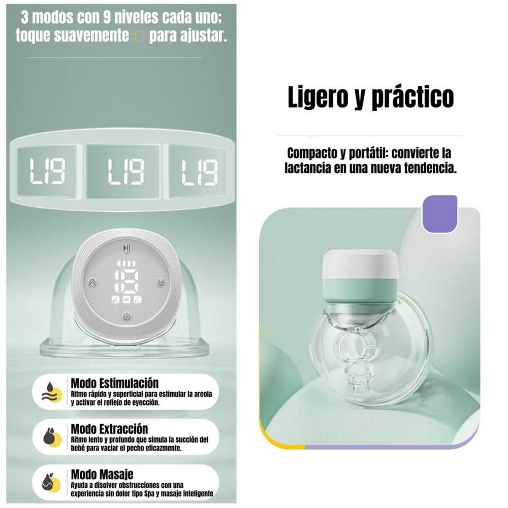 Extractor De Leche El&eacute;ctrico Manos Libre W103 Lubabycas image number 5.0