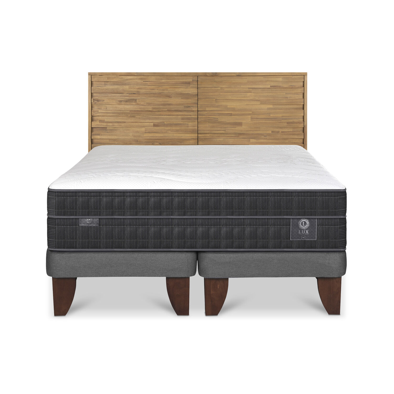 Cama Europea Cic Rodano / 2 Plazas / Base Dividida + Respaldo image number 0.0