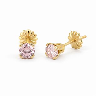 Aros Chispas Con Circ&oacute;n 6mm Oro 18k Nacional No2