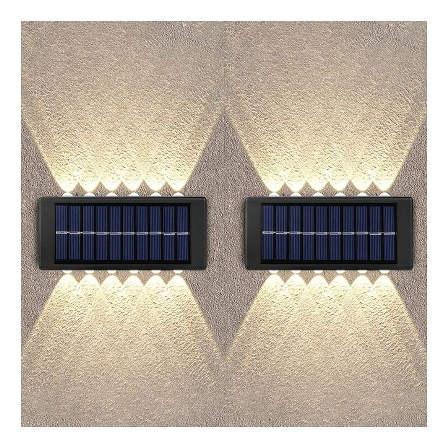 Lampara Solar Pared Exterior 12 Led Pack 2 Unidades image number 1.0