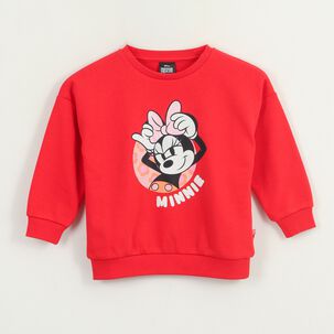 Poler&oacute;n Cerrado Ni&ntilde;a Rojo Cara Minnie Disney