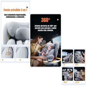 Silla De Auto Convertible 360&deg; Isofix Y Pata Apoyo Lubabycas