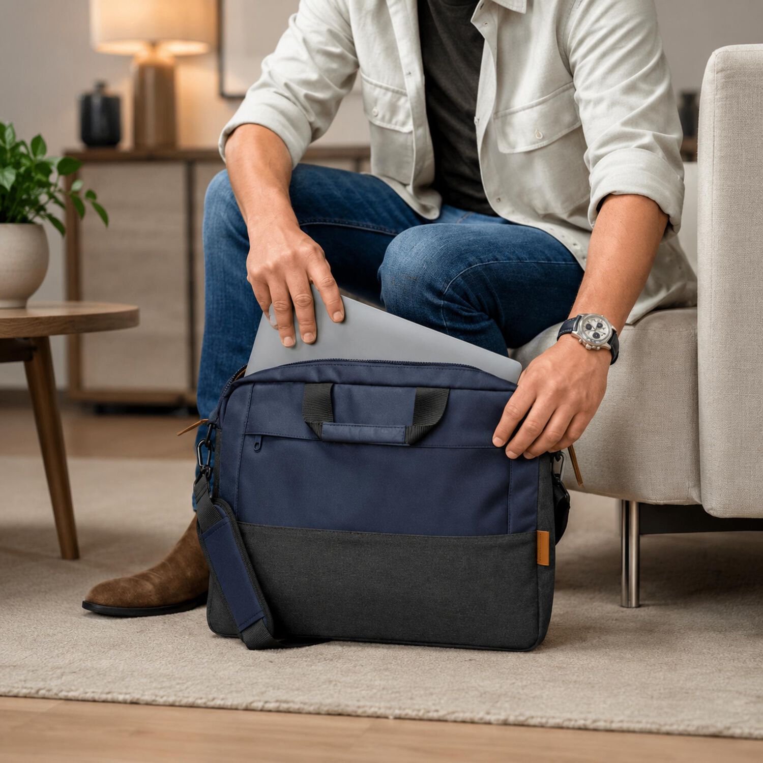 Bolso Notebook Trust Lisboa 16"ultra Delgado Navy Premium image number 9.0