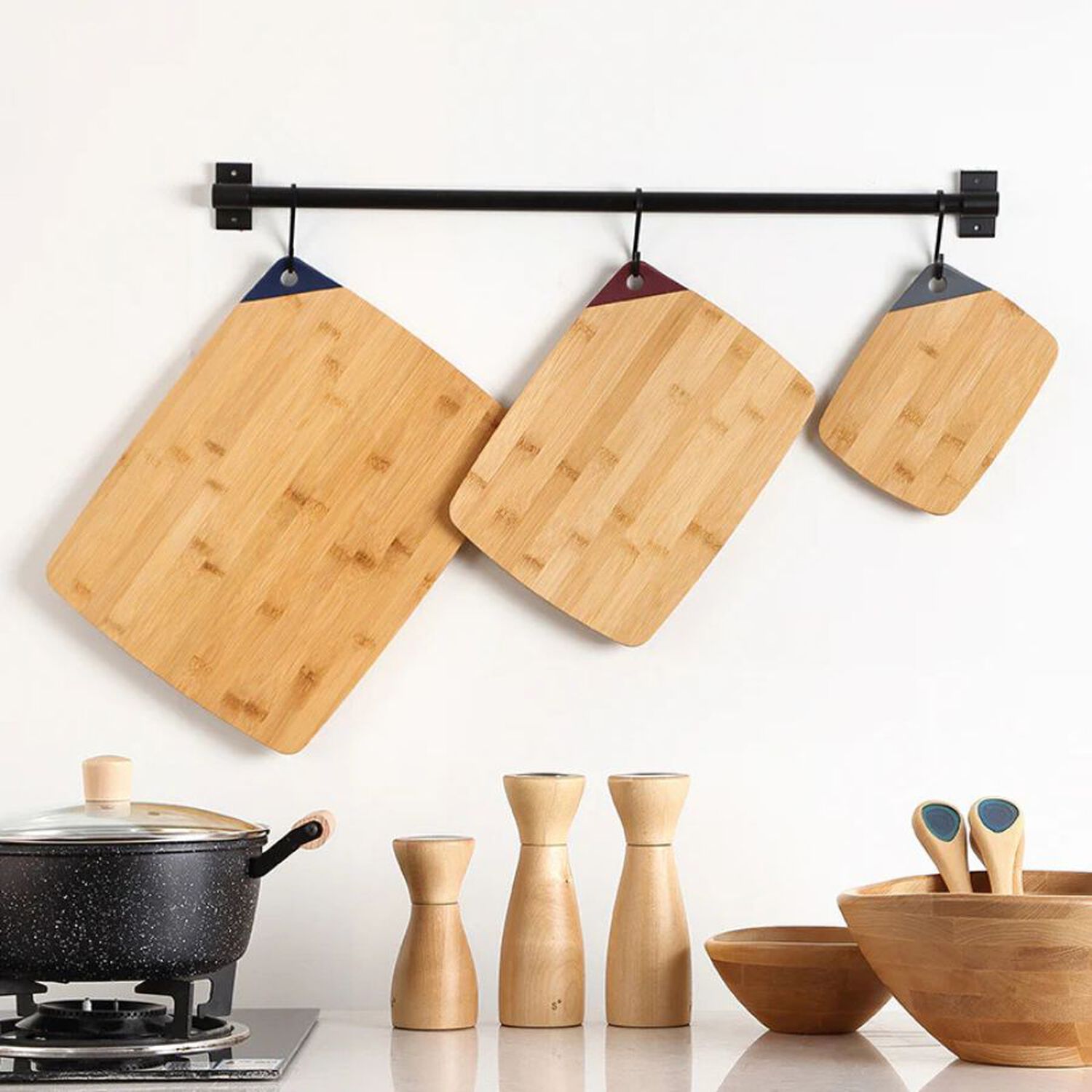 Set De 3 Tablas Bambu Para Cortar De Cocina image number 2.0