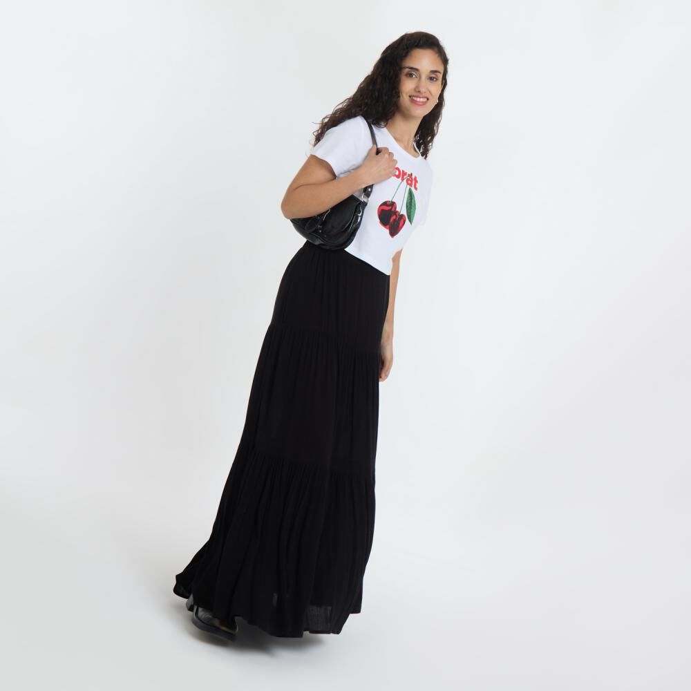 Polera Crop Print Moda Manga Corta Cuello Redondo Mujer Freedom image number 1.0