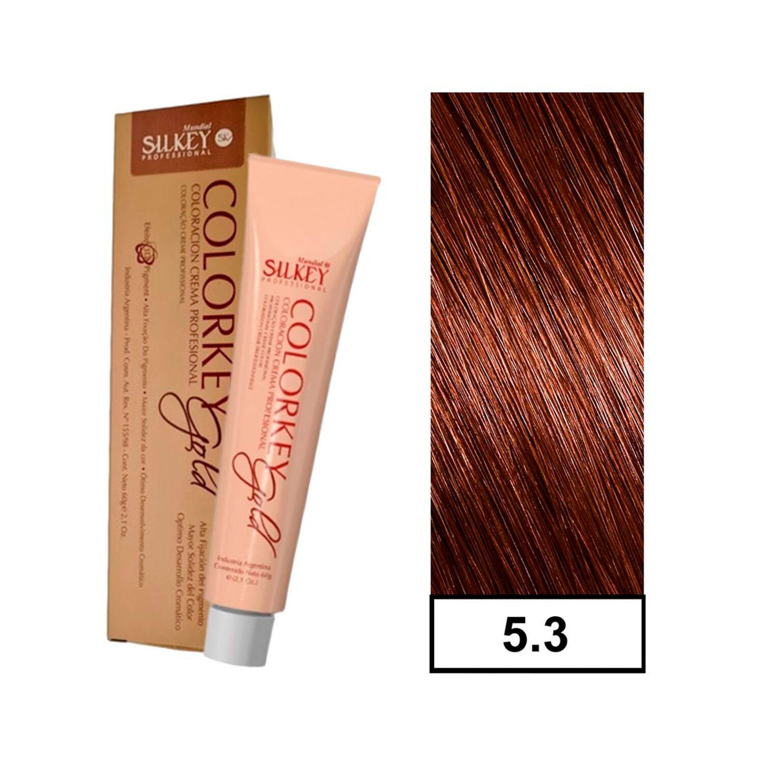 Colorkey Gold - Tintura Permanente Efecto 3d Pigment 60gr + Oxidante - 5.3 Casta&ntilde;o Claro Dorado image number 0.0