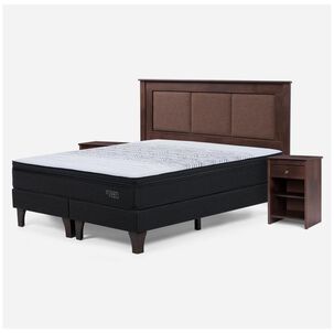 Cama Europea Rosen Tempo / King / Base Dividida + Set De Maderas Rachel
