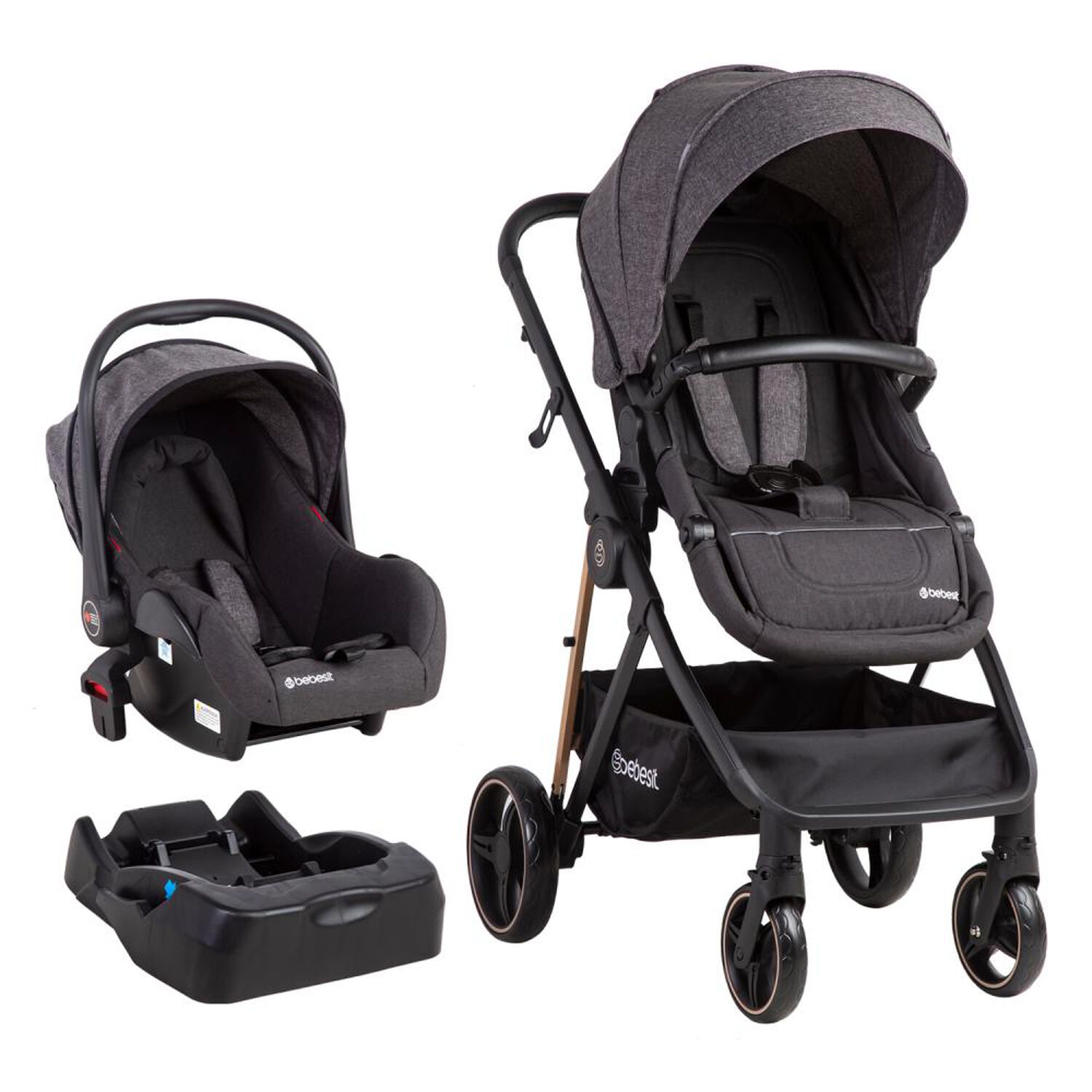 Coche Travel System Bebesit Cosmos Negro image number 0.0