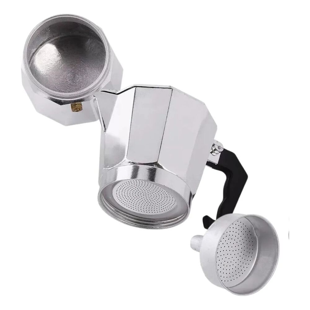 Moledor El&eacute;ctrico De Caf&eacute; + Cafetera Italiana Greca 9 Tazas Color Gris image number 1.0