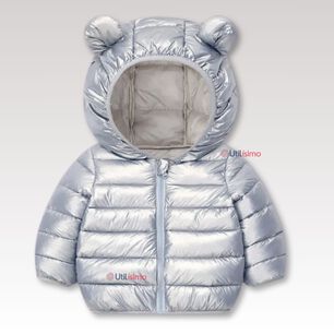 Parka Con Capucha Manga Larga Ni&ntilde;o Y Ni&ntilde;a Jump Kids Metallic Gray